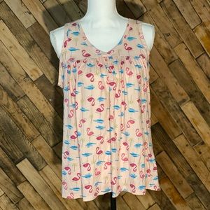 Secret Treasures Pink Flamingo PJ Top